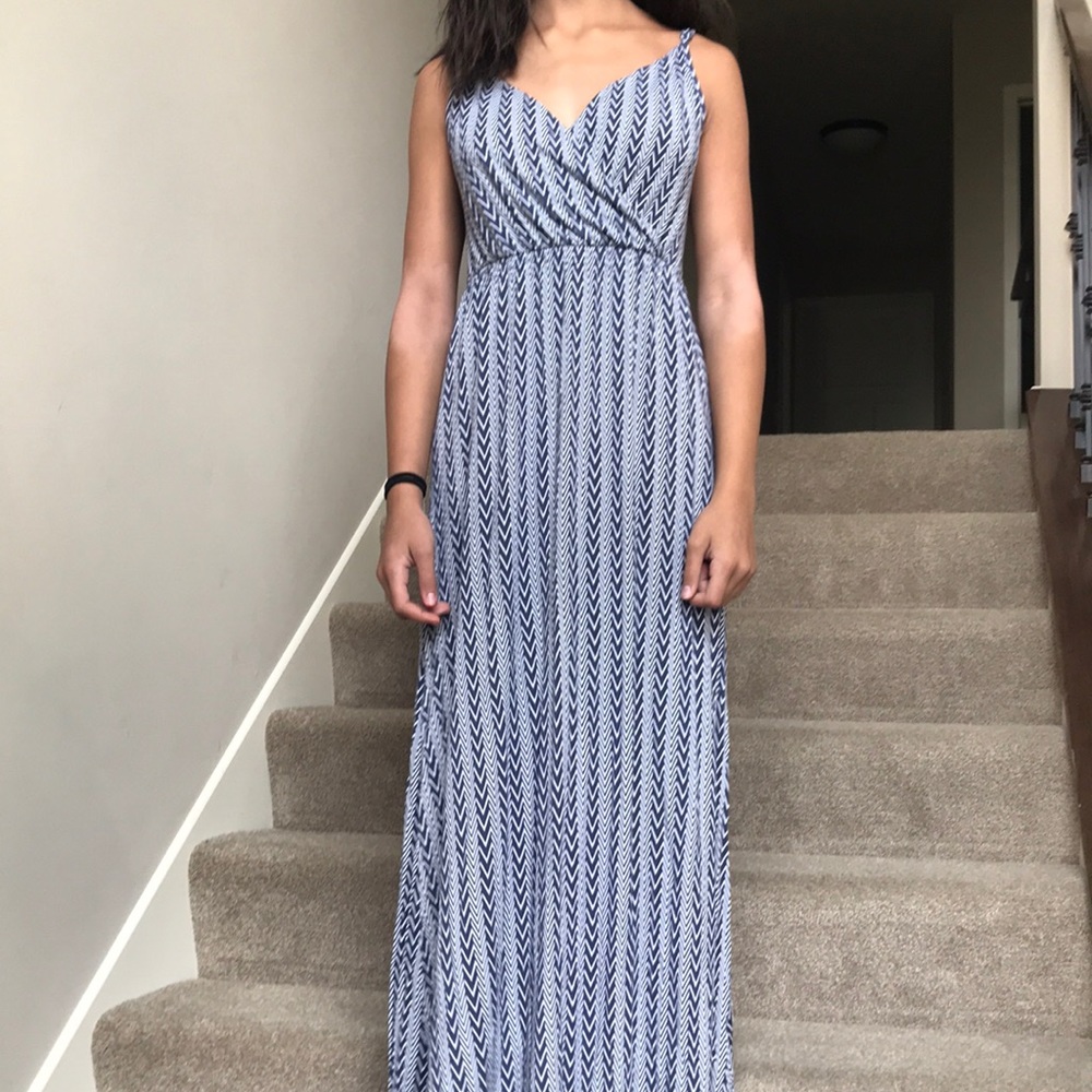 Blue and white sun dress